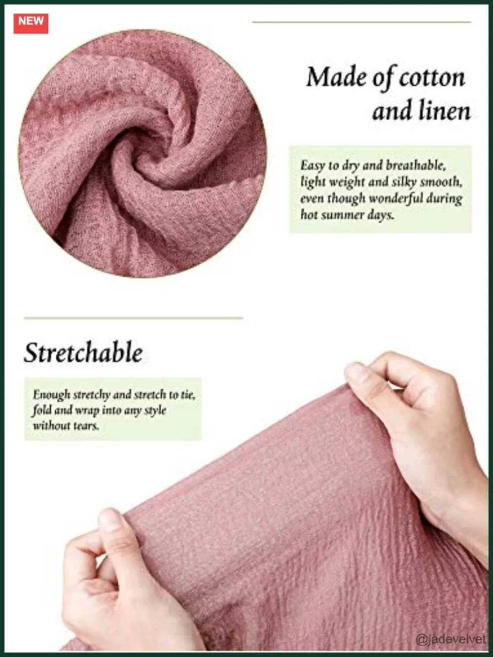 6 Cotton Linen Crinkle Wrap Scarves Shawls Set Multipurpose Head Scarf